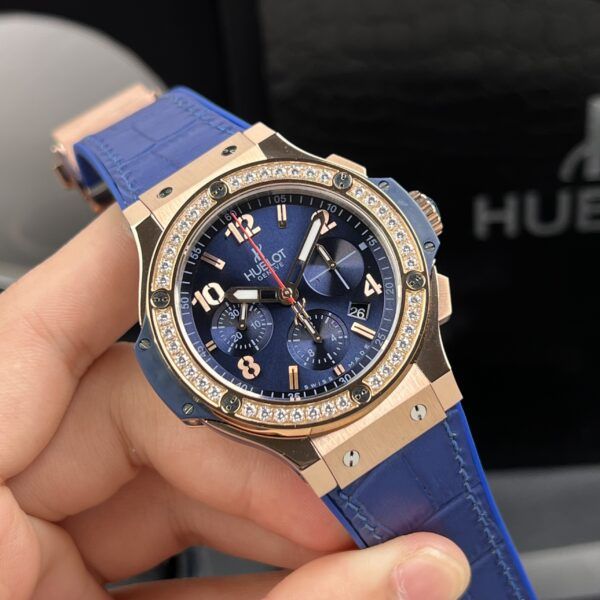 Đồng hồ Hublot Chế Tác Big Bang Chronograph King Gold nam màu xanh 44mm - patek seiko omega rado hublot orient rolex patek philippe longine