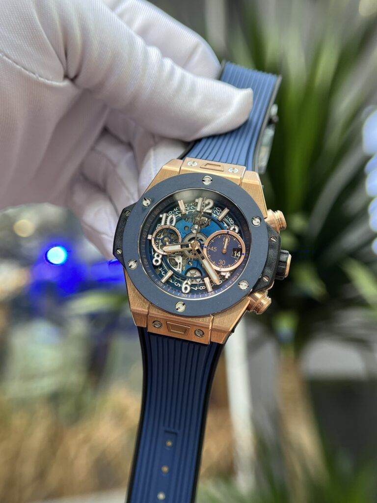 Đồng hồ Hublot Big Bang Unico nam King Gold Blue Replica cao cấp 42mm - patek seiko omega rado hublot orient rolex patek philippe longine