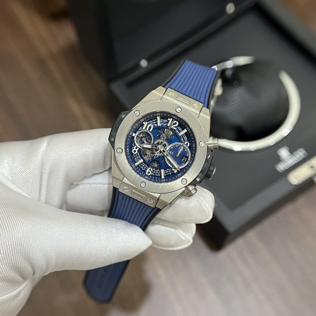 Đồng hồ Hublot chế tác Big Bang Unico Titanium màu xanh dương nhà máy BBF 42mm - patek seiko omega rado hublot orient rolex patek philippe longine