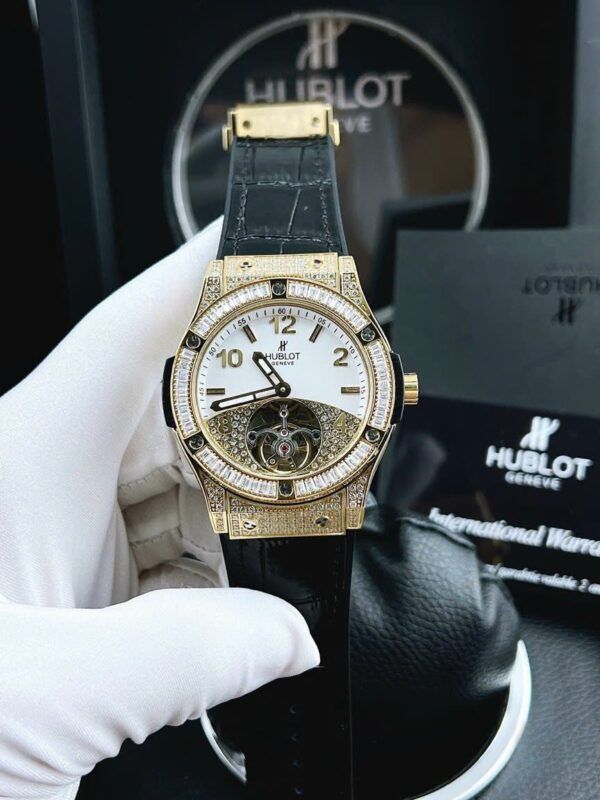 Đồng hồ Hublot nam máy cơ Nhật 42mm vỏ vàng mặt trắng - patek seiko omega rado hublot orient rolex patek philippe longine