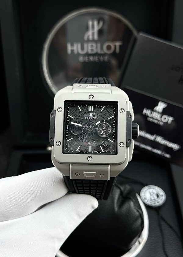 Đồng hồ Hublot Square Bang nam dây cao su cao cấp 44x55mm - patek seiko omega rado hublot orient sk rolex patek philippe longine 