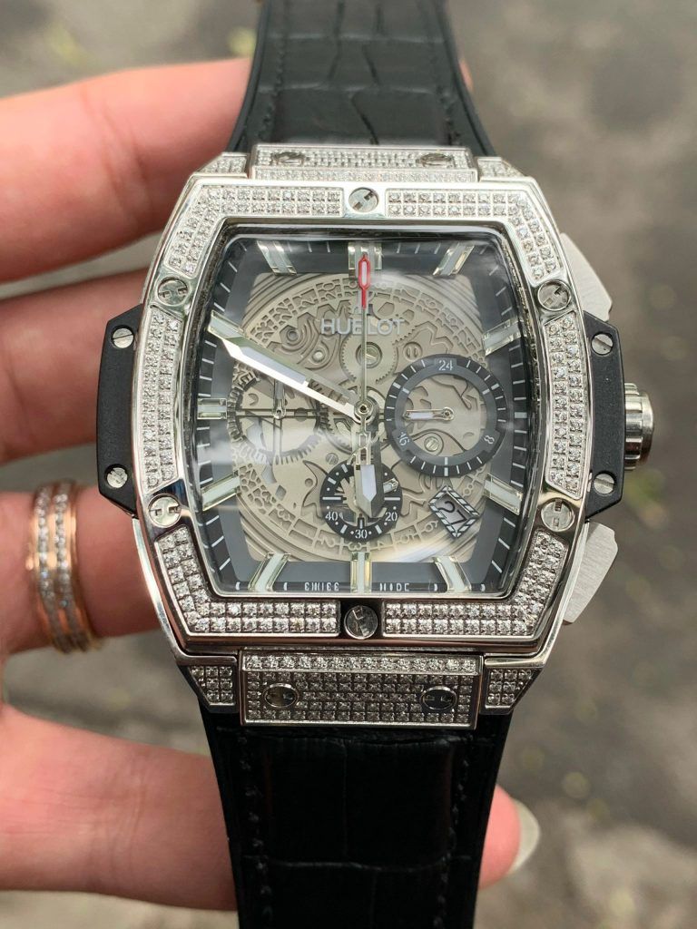 Đồng hồ Hublot Big Bang Chronograph máy Nhật đính đá 44mm - patek seiko omega rado hublot orient rolex patek philippe longine