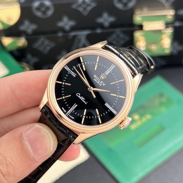 Đồng hồ Rolex chế tác Cellini 50505 nam dây da màu đen 39mm - patek seiko omega rado hublot orient sk rolex patek philippe longine 