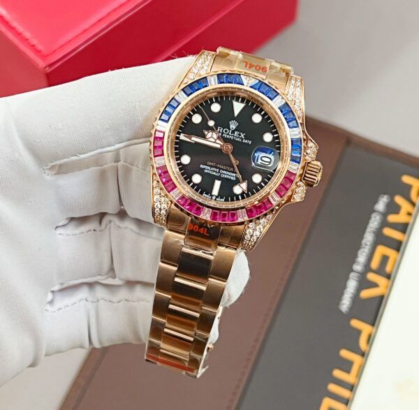 Đồng hồ Rolex GMT- Master nam Rose Gold cao cấp 40mm - patek seiko omega rado hublot orient rolex patek philippe longine sk