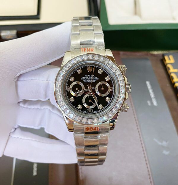 Đồng hồ Rolex Daytona nam đính đá baguette cao cấp 40mm - patek seiko omega rado hublot sk orient rolex patek philippe longine