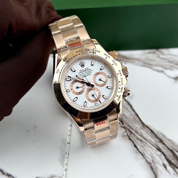 Đồng hồ Rolex Daytona rose gold nam mặt trắng 40mm - patek seiko omega rado sk hublot orient rolex patek philippe longine