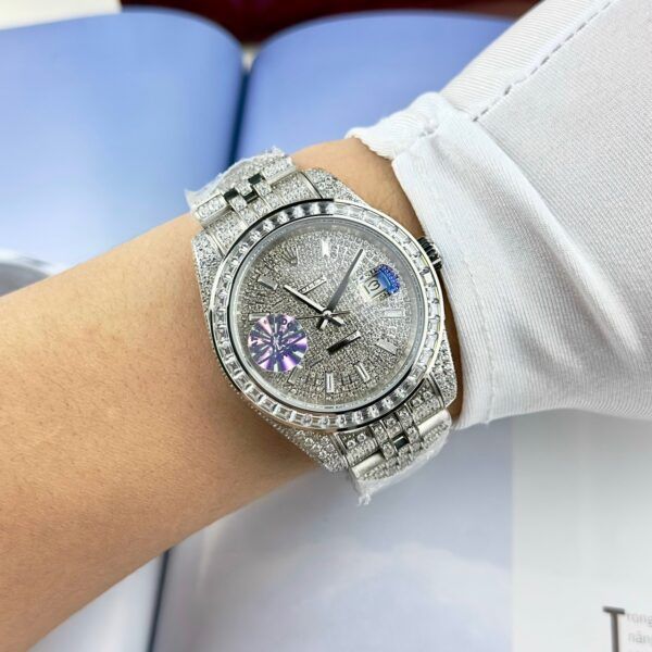 Đồng hồ Rolex DateJust nam đính đá Swarovski máy Thụy Sỹ 41mm - patek seiko omega rado sk hublot orient rolex patek philippe longine