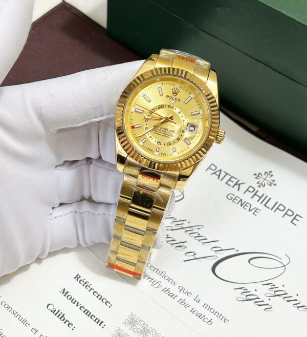 Đồng hồ Rolex Sky-Dweller nam mặt vàng gold giá rẻ 41mm - patek seiko omega rado sk hublot orient rolex patek philippe longine