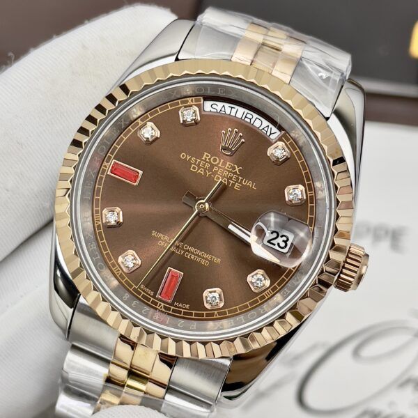Đồng hồ Rolex Day-Date nam cọc đính đá Ruby đỏ 40mm - patek seiko omega rado sk hublot orient rolex patek philippe longine
