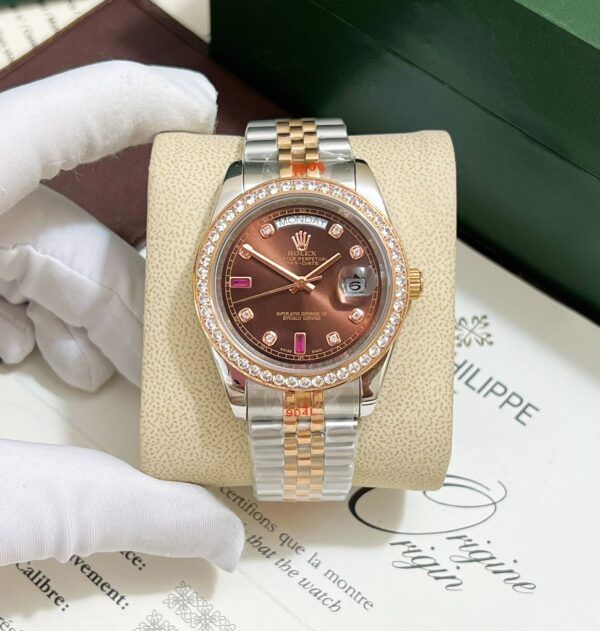 Đồng hồ Rolex Day-Date giá rẻ nam đính đá 40mm - patek seiko omega rado sk hublot orient rolex patek philippe longine