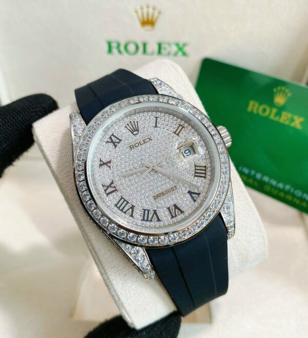 Đồng hồ Rolex DateJust nam đính đá Swarovski 40mm - patek seiko omega rado sk hublot orient rolex patek philippe longine