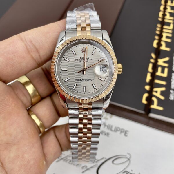 Đồng hồ Rolex DateJust nam mặt vân gấp cao cấp 41mm - patek seiko omega rado sk hublot orient rolex patek philippe longine
