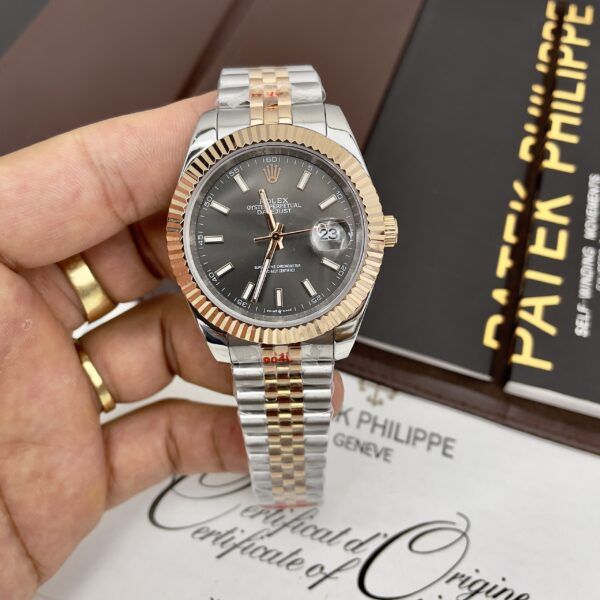 Đồng hồ Rolex DateJust Dial Gray cao cấp 41mm - patek seiko omega rado sk hublot orient rolex patek philippe longine
